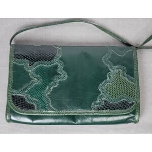Stegio For Trotting Green Patchwork Crossbody Bag Leather Vintage Y2K 90s